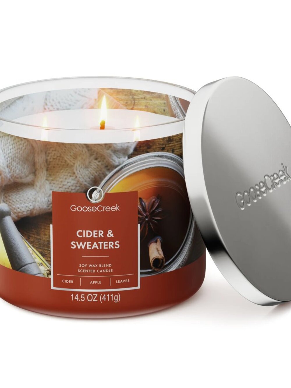 Goose Creek Cider & Sweaters 3-Wick Candle - NWT